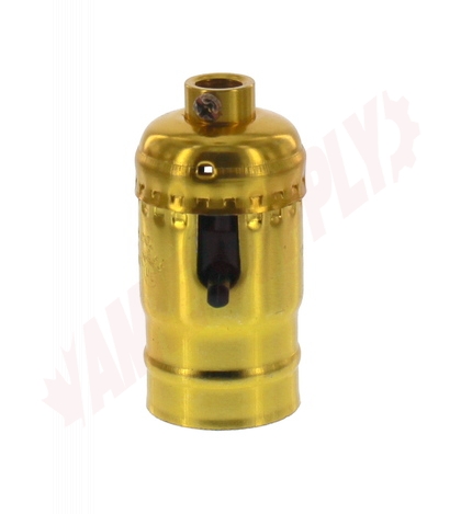 Photo 3 of 6098-PG : Leviton Medium Lamp Socket, Push-Through, Brass