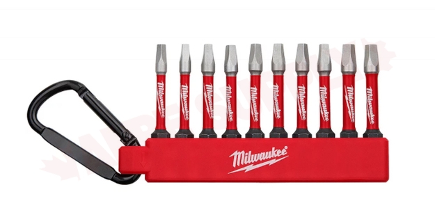 Photo 1 of 48-32-4090 : Milwaukee SHOCKWAVE Impact Duty Square Bits, Carabiner, 10/Pieces