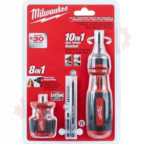 Photo 1 of 48-22-2322C : Milwaukee 9-in-1 Square Drive Ratcheting Multi-Bit Driver, with Stubby 8-in-1