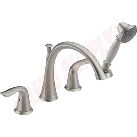 Photo 1 of T4738-SS : Delta Lahara Roman Tub with Handshower Trim, Stainless 