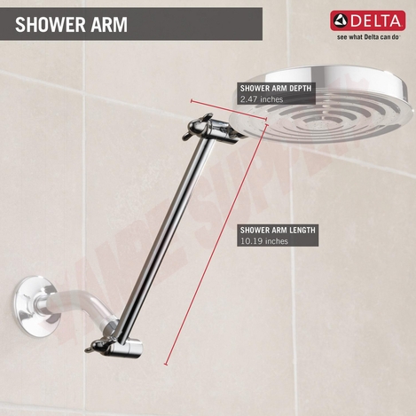 Photo 3 of UA902-PK : Delta Universal Showering Adjustable Shower Arm, 11, Chrome