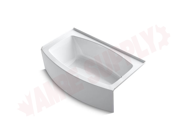 Photo 1 of 1118-RA-0 : Kohler Expanse® Curved Alcove Bath, 60 X 30, Integral Flange, Right-Hand Drain