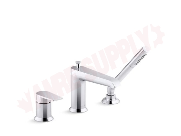 Photo 1 of 97070-4-CP : Hint™ Single-handle deck-mount bath faucet with handshower