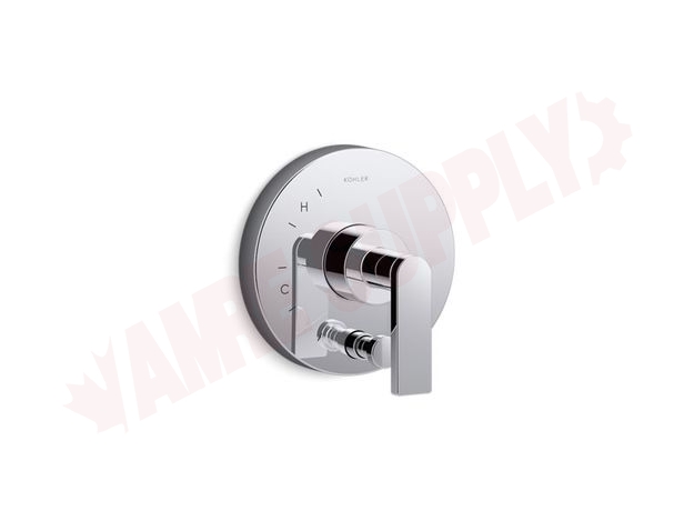 Photo 1 of T73117-4-CP : Kohler Composed® valve trim with diverter and lever handle for Rite-Temp(R) pressure-balancing valve, requires valve