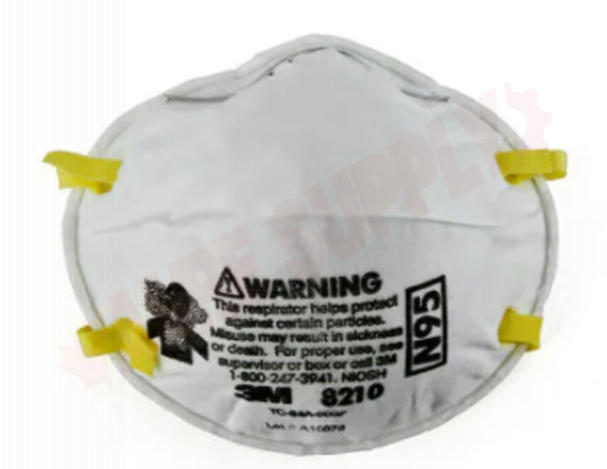 Photo 2 of 8210N95 : 3M Particulate Respirator Disposable Mask, N95 Rated, 20/Pack
