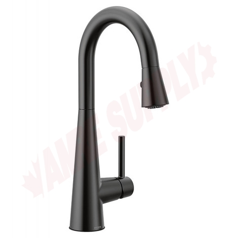 Photo 1 of 7664BL : Moen Sleek One-Handle High Arc Bar Faucet, Black