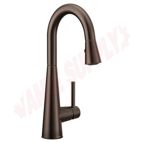 Photo 1 of 7664ORB : Moen Sleek One-Handle High Arc Bar Faucet, Bronze
