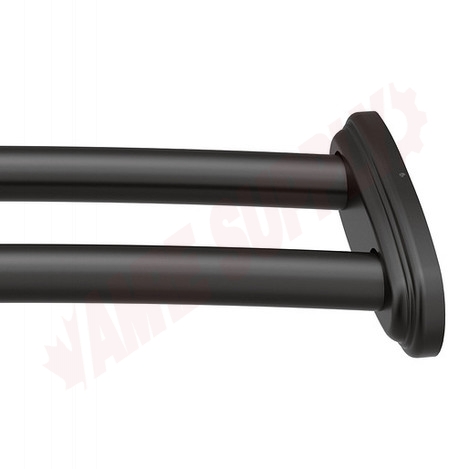 Photo 1 of DN2141BL : Moen Adjustable Curved Shower Rod, Black