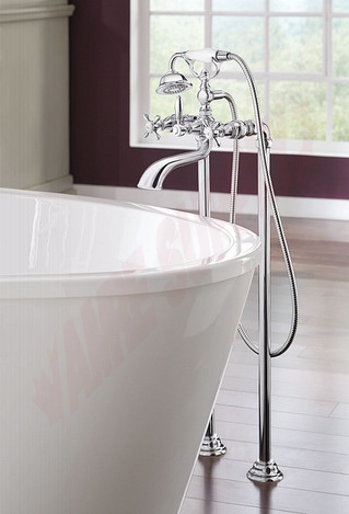 Photo 4 of S22105 : Moen Weymouth Two-Handle Tub Filler Includes Hand Shower, Chrome