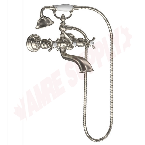 Photo 2 of S22105BN : Moen Weymouth Two-Handle Tub Filler Includes Hand Shower, Brushed Nickel
