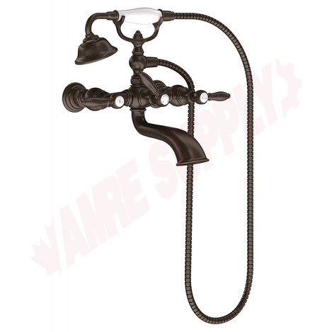 Photo 2 of S22110ORB : Moen Weymouth Two-Handle Tub Filler Includes Hand Shower, Oil Rubbed Bronze