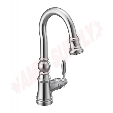 Photo 1 of S53004 : Moen Weymouth One-Handle High Arc Pulldown Bar Faucet, Chrome