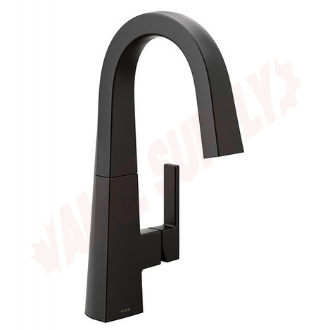 Photo 1 of S55005BL : Moen Nio One-Handle High Arc Bar Faucet, Black