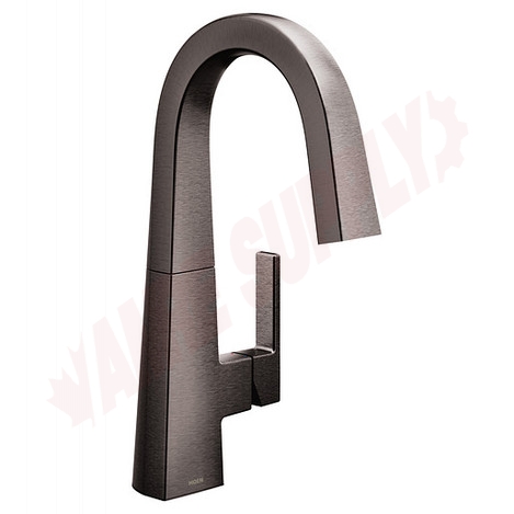 Photo 1 of S55005BLS : Moen Nio One-Handle High Arc Bar Faucet, Black
