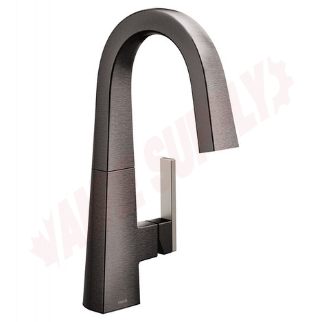 Photo 2 of S55005BLS : Moen Nio One-Handle High Arc Bar Faucet, Black