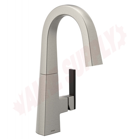 Photo 2 of S55005SRS : Moen Nio One-Handle High Arc Bar Faucet, Stainless Steel