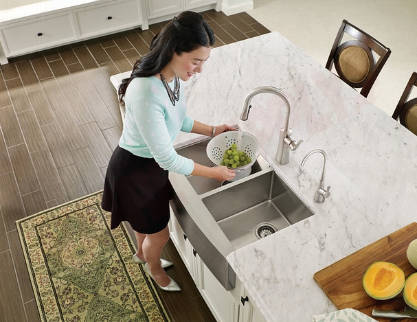 Photo 4 of S5520SRS : Moen Sip Transitional One-Handle High Arc Beverage Faucet, Stainless Steel
