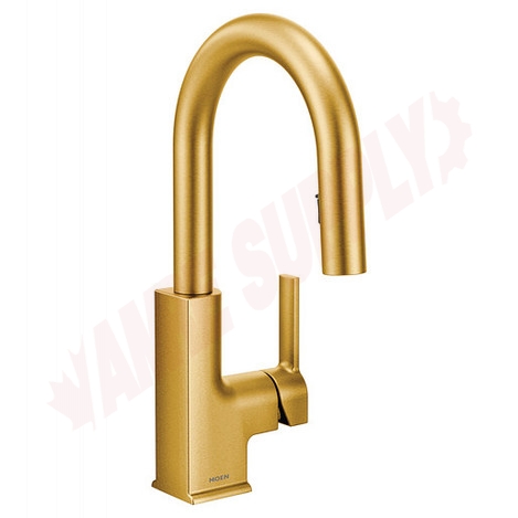 Photo 1 of S62308BG : Moen STo One-Handle High Arc Pulldown Bar Faucet, Gold