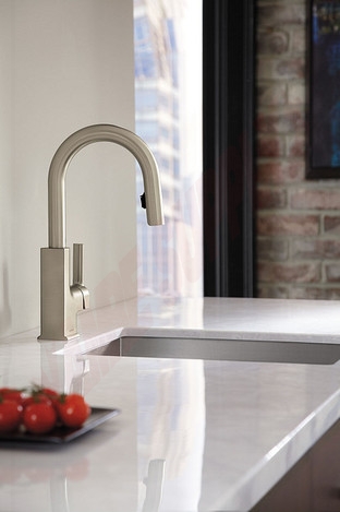 Photo 2 of S62308SRS : Moen STo One-Handle High Arc Pulldown Bar Faucet, Stainless Steel