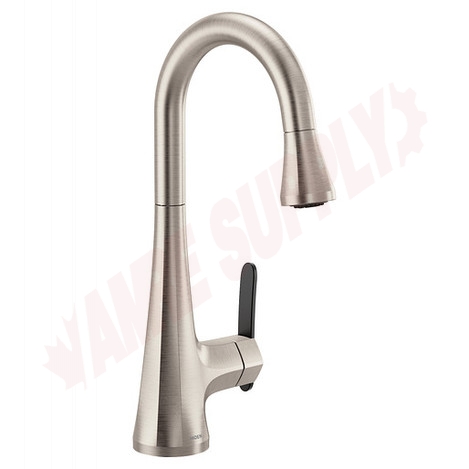 Photo 1 of S6235SRS : Moen Sinema One-Handle High Arc Pulldown Bar Faucet, Stainless Steel
