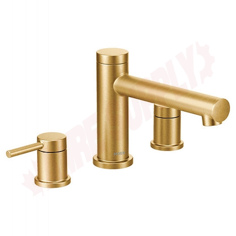 Photo 1 of T393BG : Moen Align Two-Handle Non Diverter Roman Tub Faucet, Brushed Gold