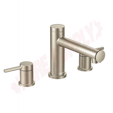 Photo 1 of T393BN : Moen Align Two-Handle Non Diverter Roman Tub Faucet, Brushed Nickel
