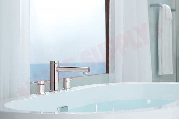 Photo 2 of T394 : Moen Align Two-Handle Diverter Roman Tub Faucet Includes Hand Shower, Chrome