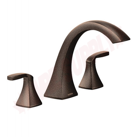 Photo 1 of T693ORB : Moen Voss Two-Handle High Arc Roman Tub Faucet, Oil Rubbed Bronze