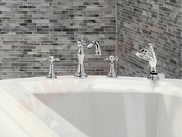 Photo 2 of TS21102 : Moen Weymouth Two-Handle Diverter Roman Tub Faucet Includes Hand Shower, Chrome