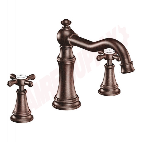 Photo 1 of TS22101ORB : Moen Weymouth Two-Handle High Arc Roman Tub Faucet, Oil Rubbed Bronze