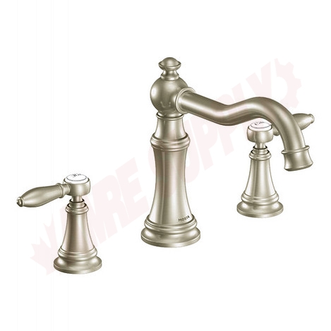 Photo 1 of TS22103BN : Moen Weymouth Two-Handle High Arc Roman Tub Faucet, Brushed Nickel