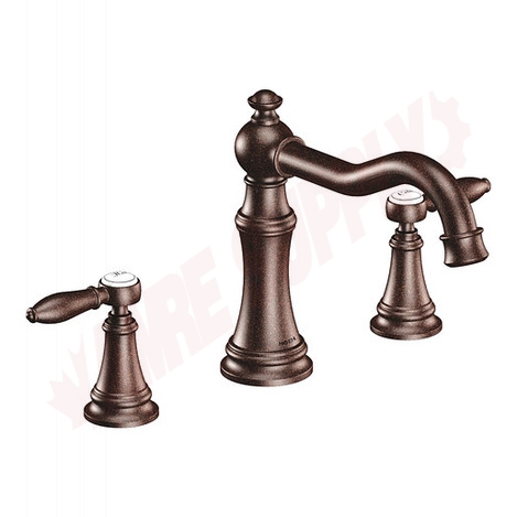 Photo 1 of TS22103ORB : Moen Weymouth Two-Handle High Arc Roman Tub Faucet, Oil Rubbed Bronze