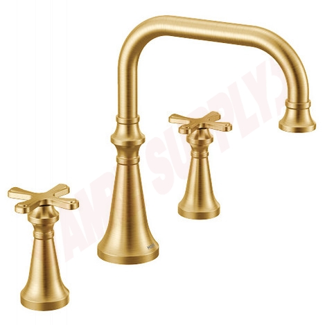 Photo 1 of TS44505BG : Moen Colinet Two-Handle High Arc Roman Tub Faucet, Brushed Gold