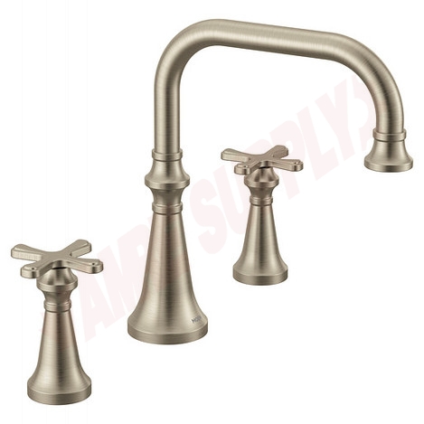 Photo 1 of TS44505BN : Moen Colinet Two-Handle High Arc Roman Tub Faucet, Brushed Nickel