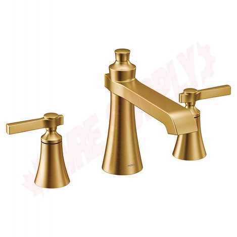 Photo 1 of TS926BG : Moen Flara Two-Handle High Arc Roman Tub Faucet, Brushed Gold