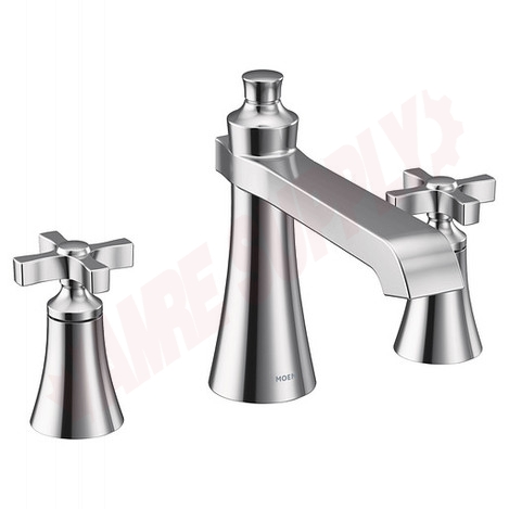 Photo 1 of TS927 : Moen Flara Two-Handle High Arc Roman Tub Faucet, Chrome
