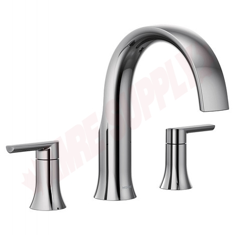 Photo 1 of TS983 : Moen Doux Two-Handle High Arc Roman Tub Faucet, Chrome