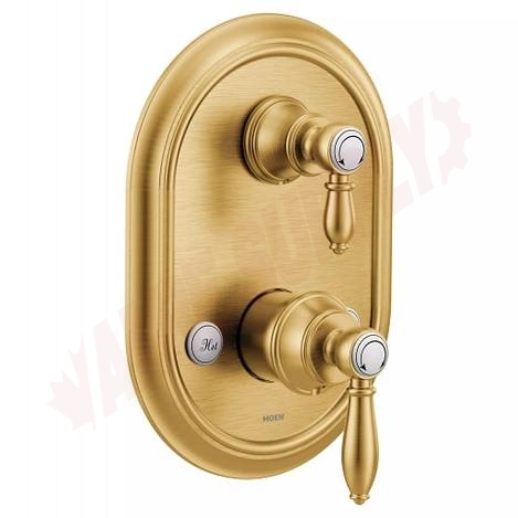 Photo 1 of UTS4311BG : Moen Weymouth M-CORE 3-Series With Integrated Transfer Valve Trim, Brushed Gold