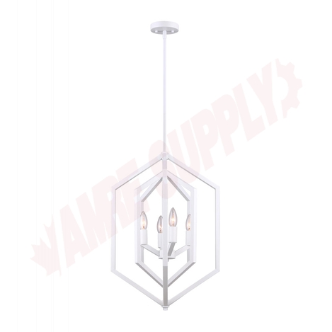 Photo 1 of ICH1010A04WH16 : Canarm Netto, 4 Light Chandelier, Matte White