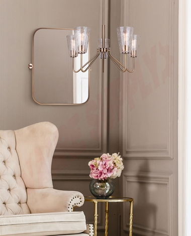 Photo 2 of ICH1100A05GD : Canarm Everly 5 Light Chandelier, Gold