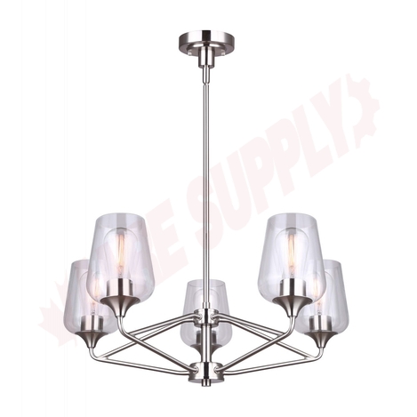 Photo 1 of ICH1102A05BN : Canarm Conall 5 Light Chandelier, Brushed Nickel