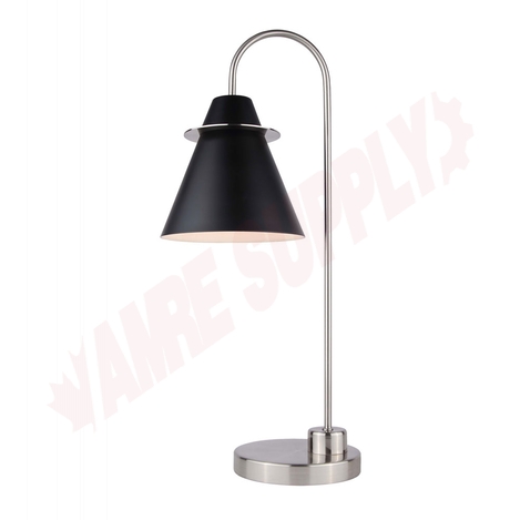Photo 1 of ITL1076A22BKN : Canarm Talia Table Lamp, Brushed Nickel/Matte Black
