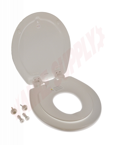 Photo 3 of 888SLOW-000 : Bemis NextStep2 Child/Adult Toilet Seat, Closed Front, Round, White, With Cover