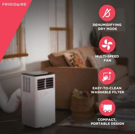 Photo 3 of FHPC082AC1 : Frigidaire 8,000 BTU Portable Room Air Conditioner with Dehumidifier Mode, 115V, 200 sq.ft, R32