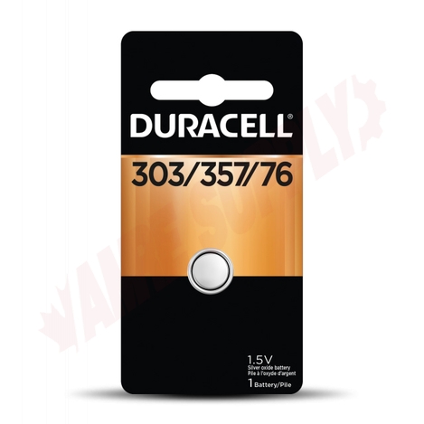 Photo 1 of D303/357BPK : Duracell 303/357 Silver Oxide Button Battery, 1.5V