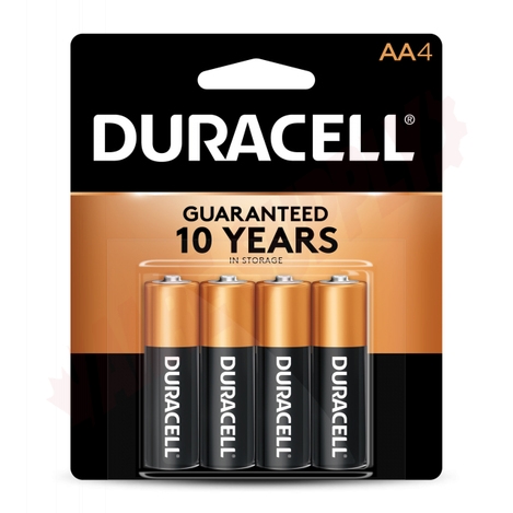 Photo 1 of MN1500B4Z : Duracell AA Coppertop Alkaline Battery, 4/Pack