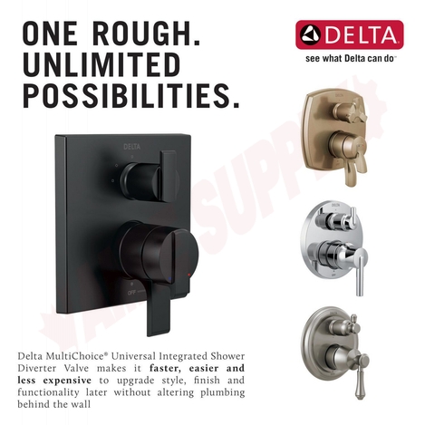 Photo 3 of R22000-WS : Delta MultiChoice Universal Integrated Shower Diverter Rough Universal Inlets / Outlets
