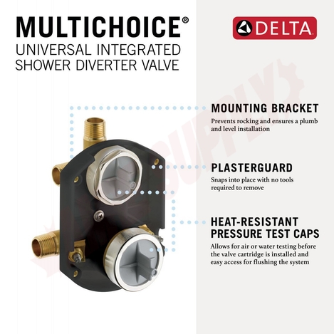 Photo 4 of R22000-WS : Delta MultiChoice Universal Integrated Shower Diverter Rough Universal Inlets / Outlets