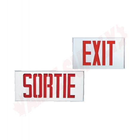 Photo 1 of SLEXXC2WH/IB : Stanpro Aluminum Exit Sign Double Face, 90 Minute Self-Powered LED, White