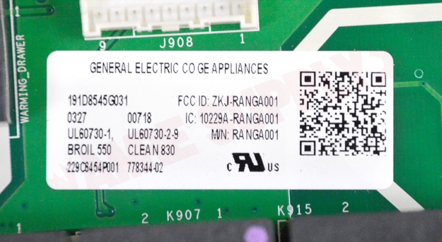 Photo 6 of WS01F09628 : GE Range Electronic Control Board